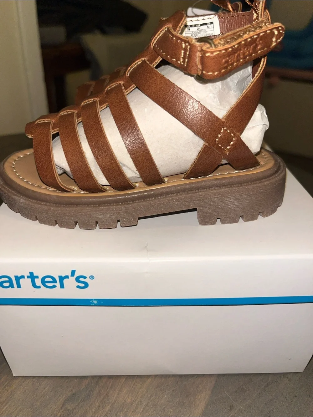 Carter's Brown Strappy Gladiator Sandals for Kids